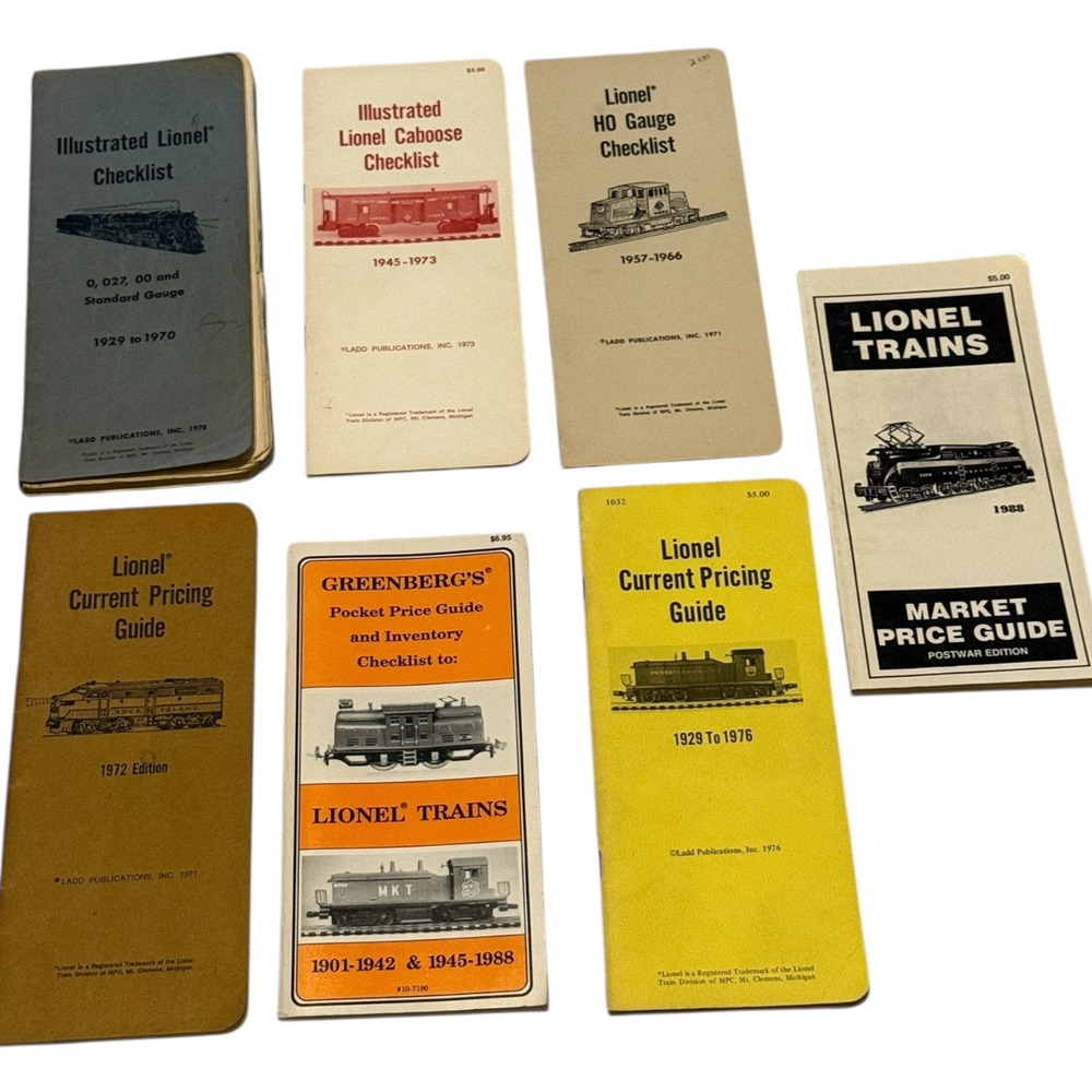 Lot 7 Greenberg Lionel Train Price Guides 1901-1988 Ladd April Publications Book